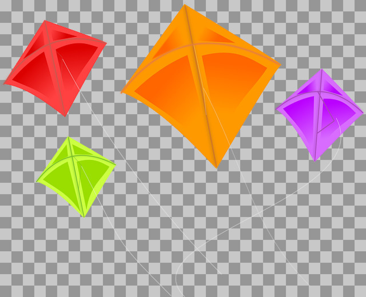 Colorful Flying Kites PNG | Group of Festival Kites Vector...