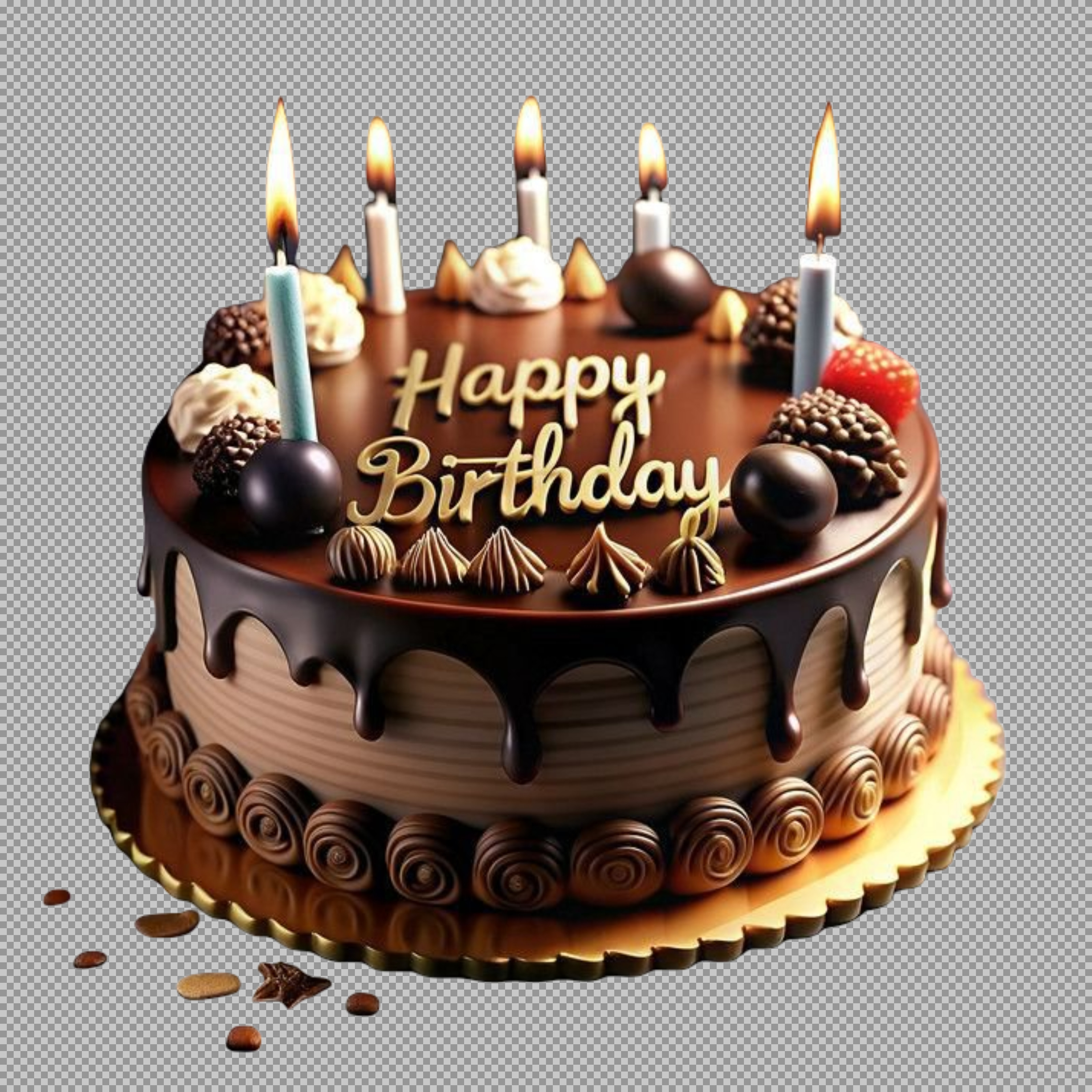 Chocolate Birthday Cake PNG | Festive Celebration Clipart...