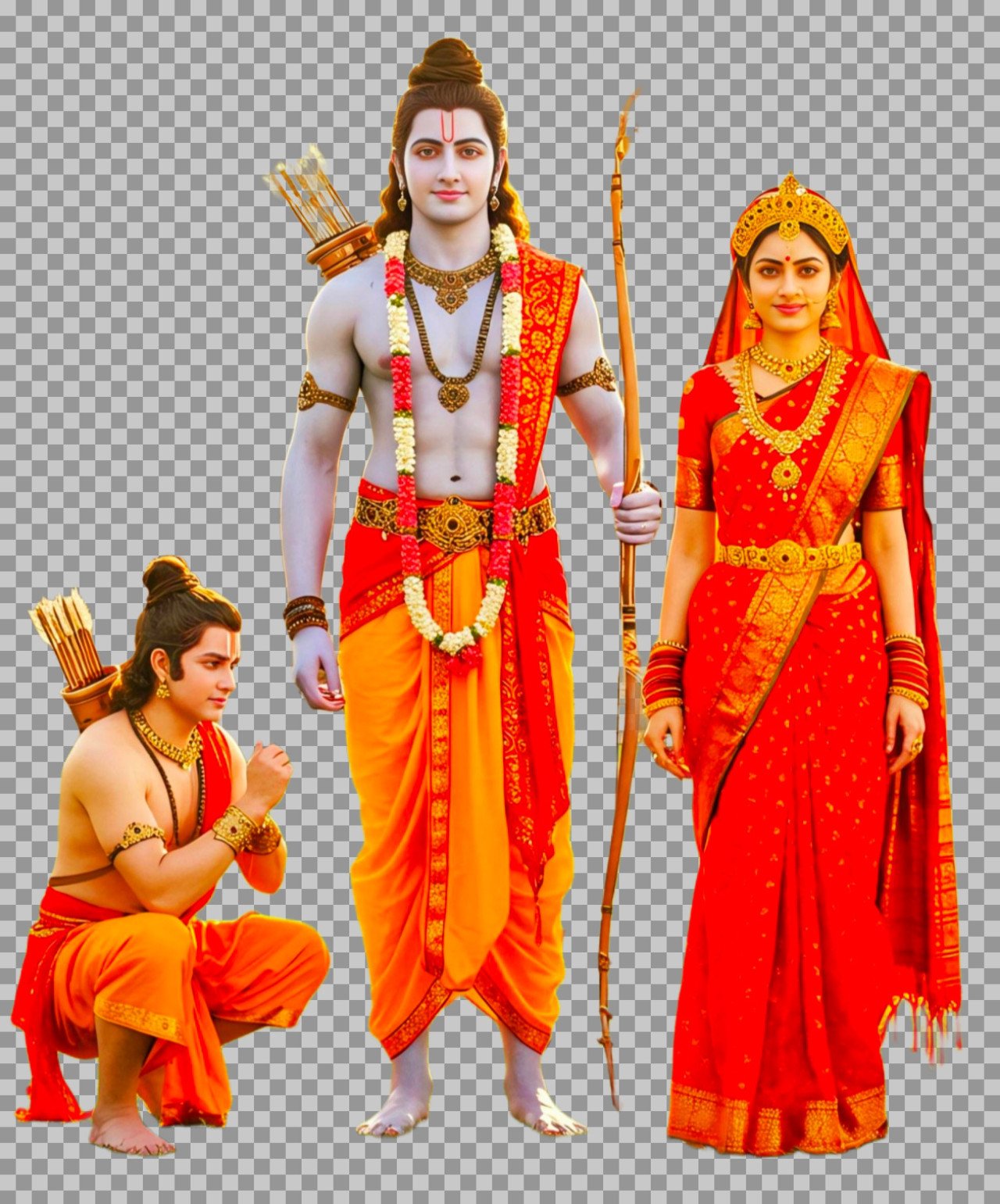 Lord Sitaram and Lakshman PNG transparent image free download