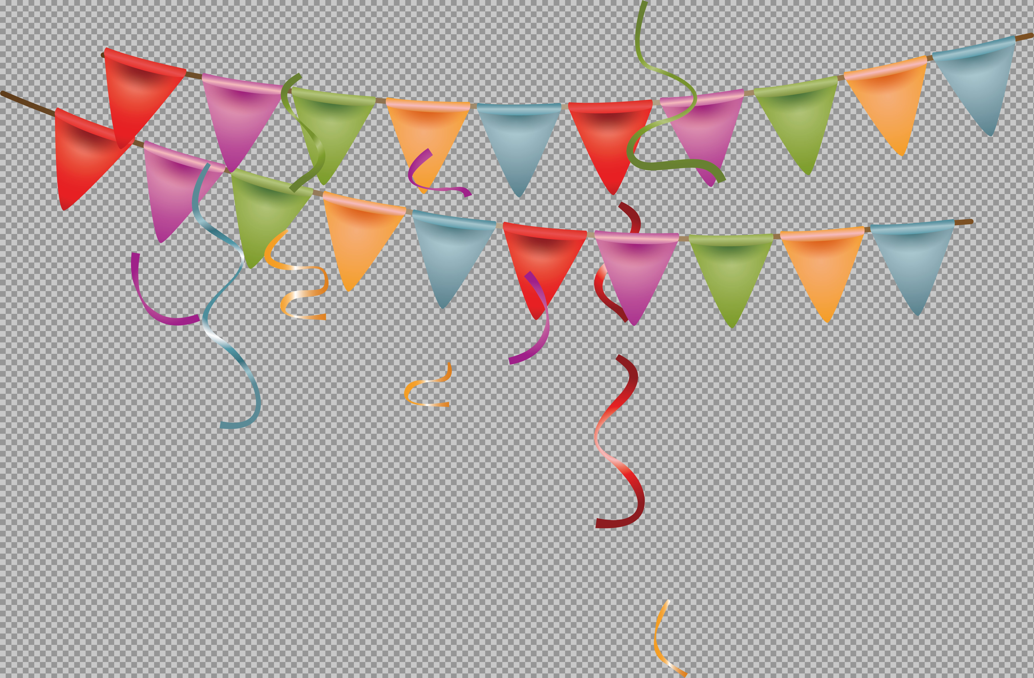 Party Banners PNG | Free Colorful Confetti & Bunting Clipart