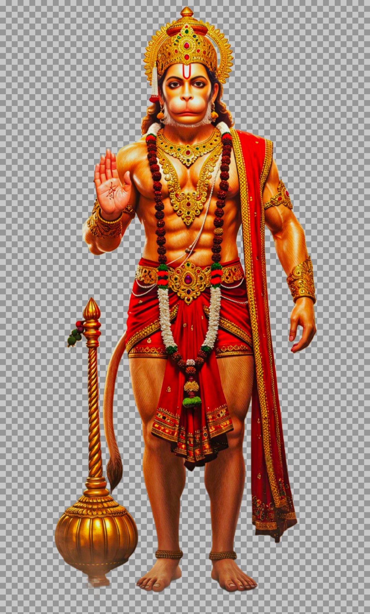 Lord Hanuman standing PNG image free download