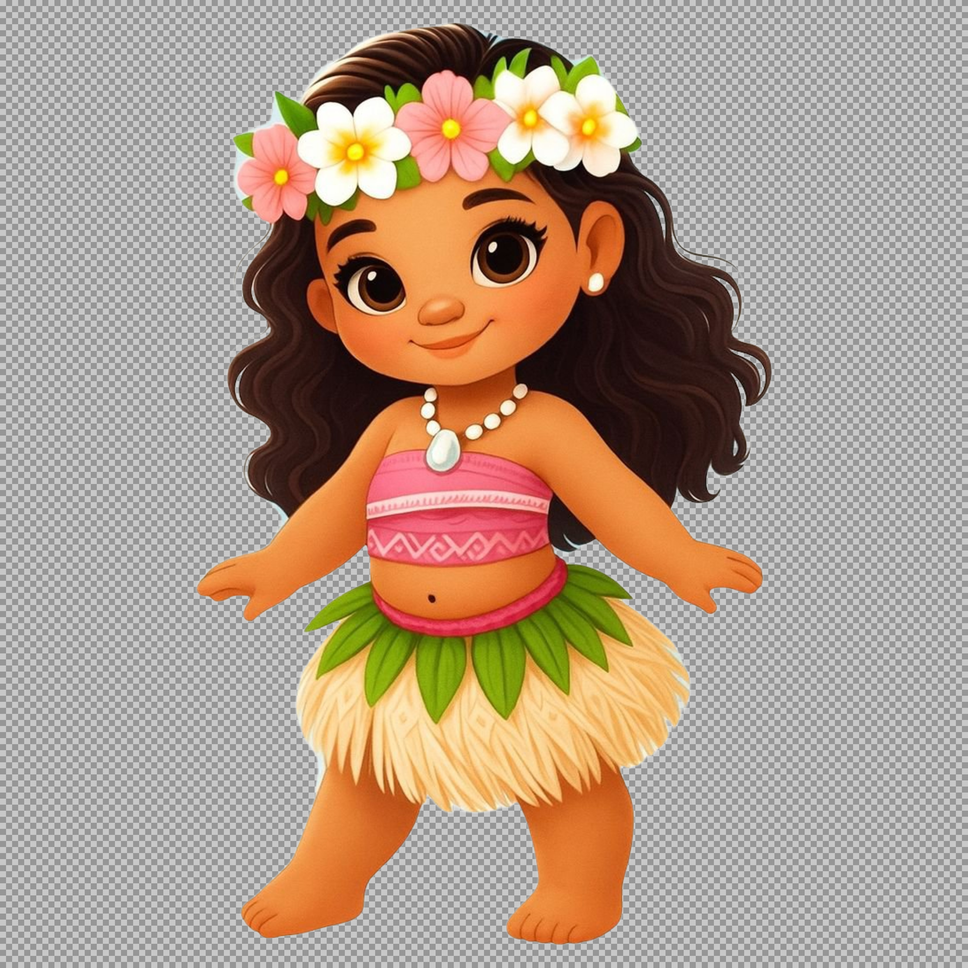 Young Moana PNG with Flower Crown | Free Disney Clipart...