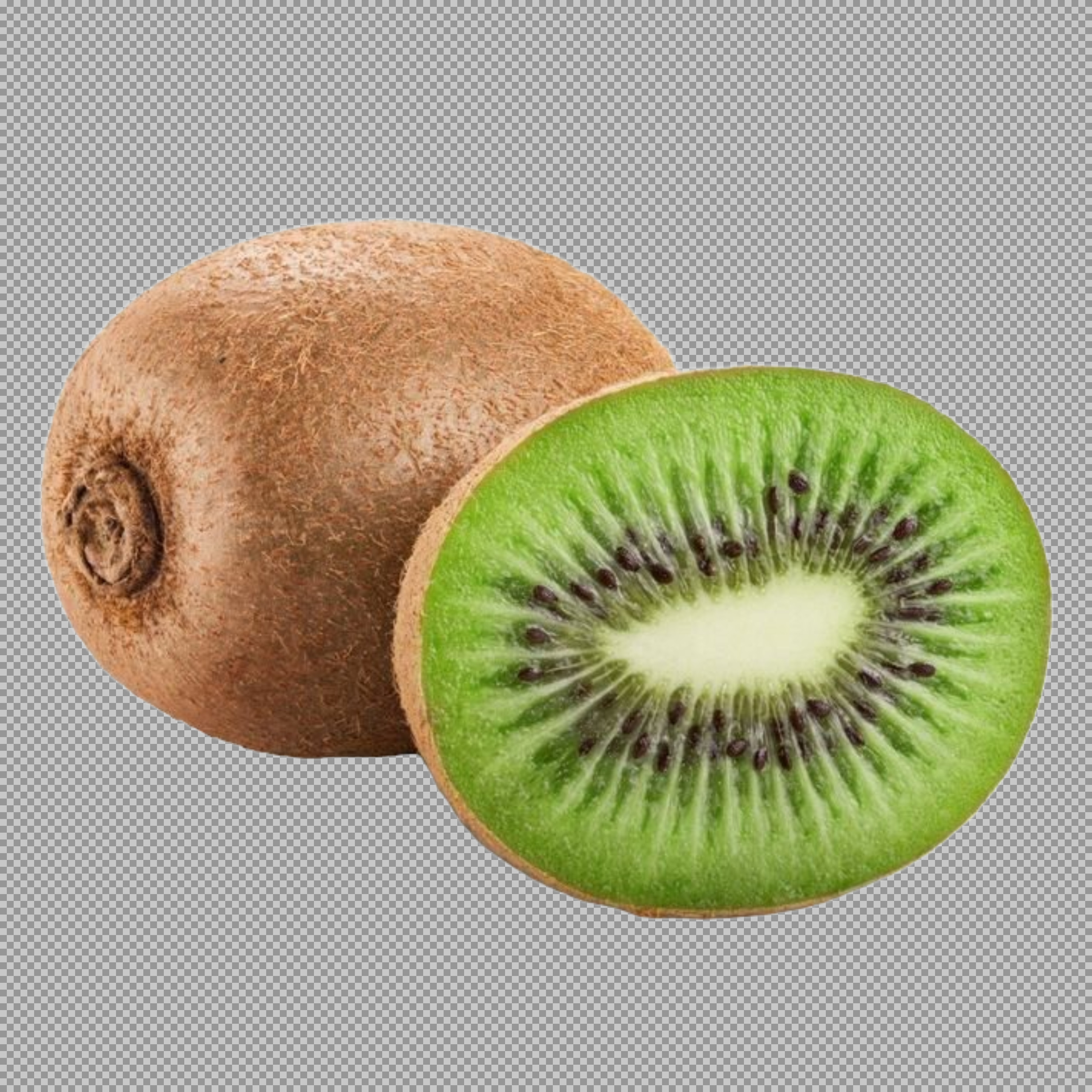 Fresh Ripe Kiwi Fruit Image - Whole & Sliced