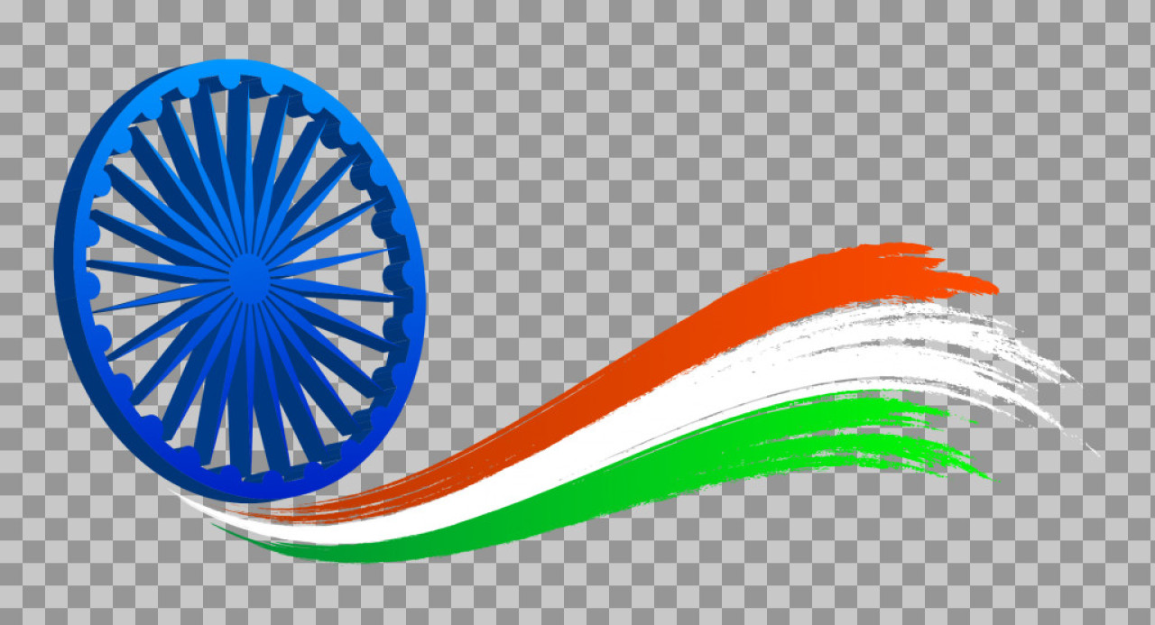Indian Flag Brush Stroke PNG with Ashoka Chakra | Patriotic Design...