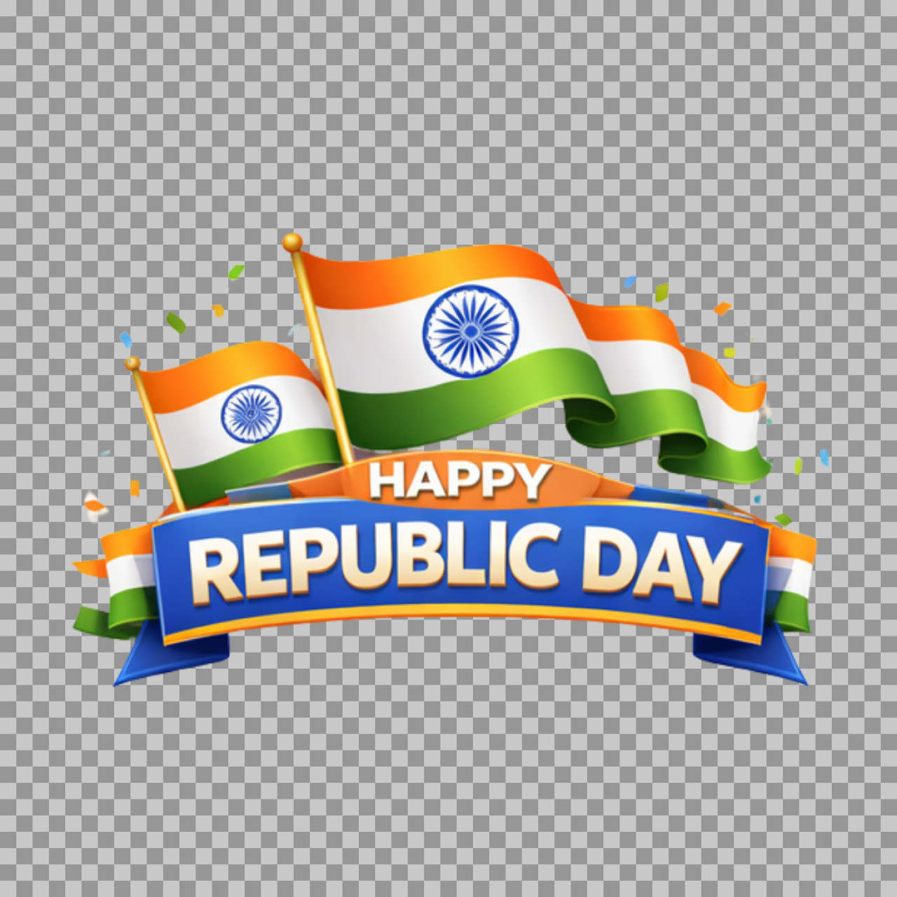 Happy Republic Day PNG | 3D Indian Flag Banner Clipart...