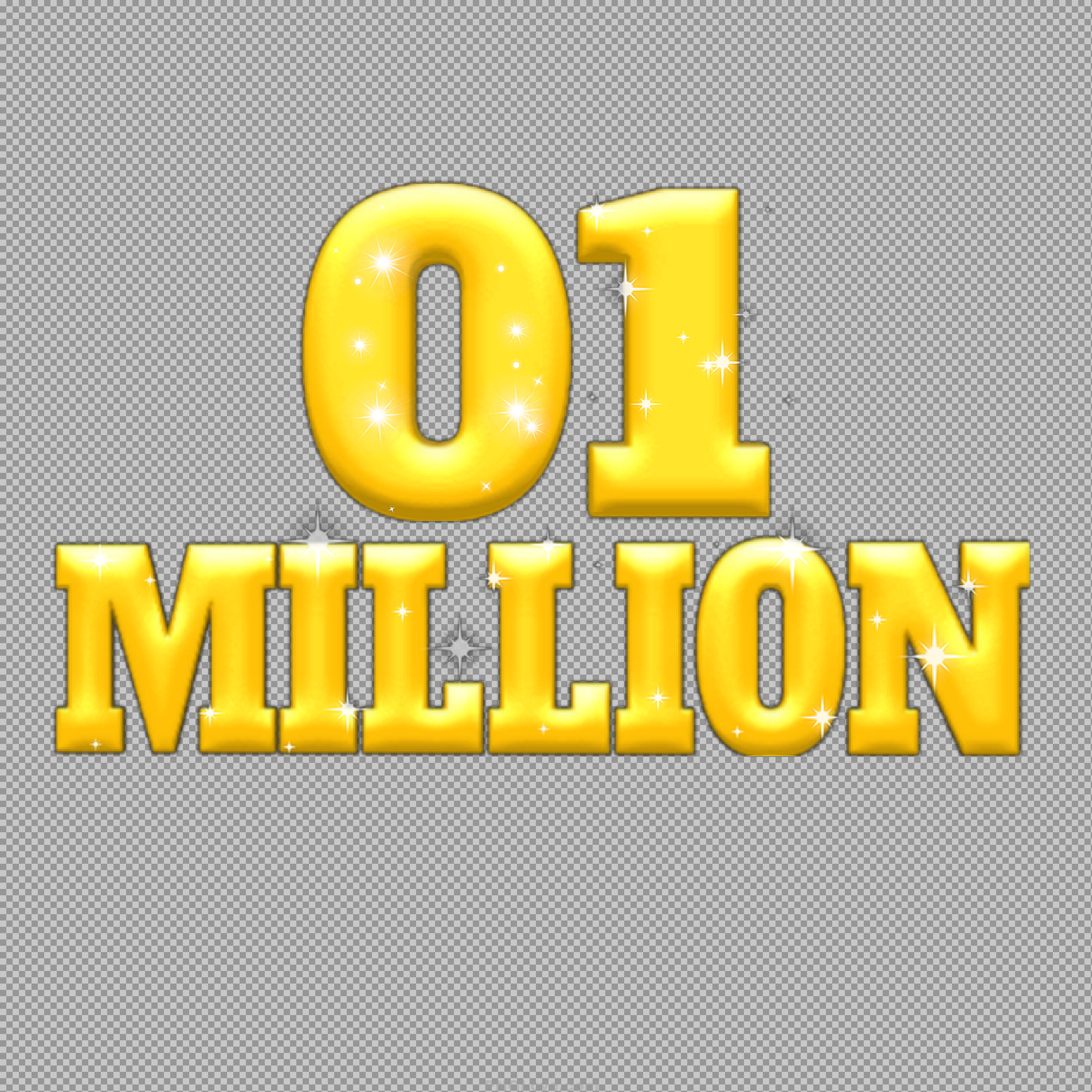 1 Million Gold Text PNG | Free Download for Milestone Celebration...