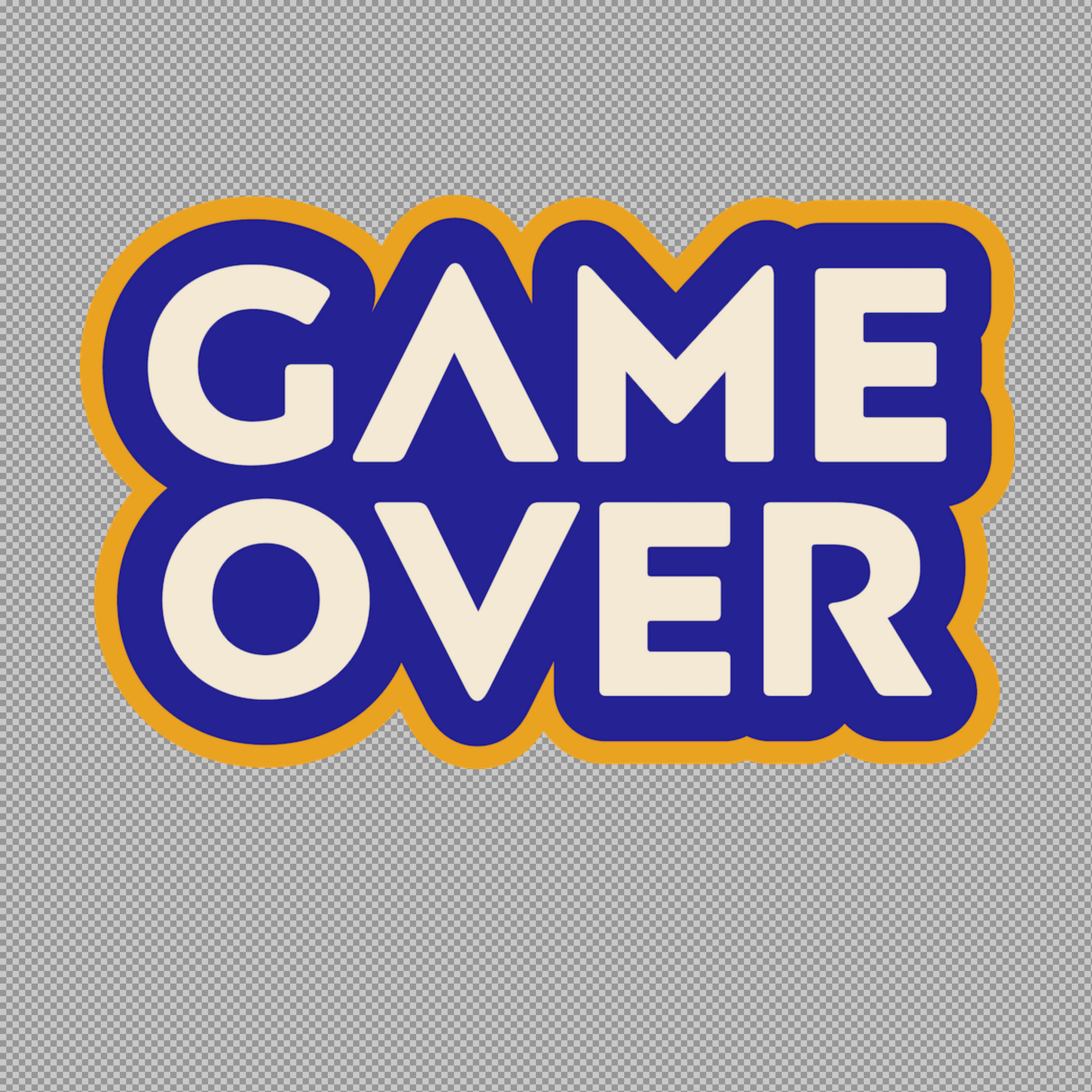 Game Over Text PNG Download | Retro Gaming Overlay Graphic...
