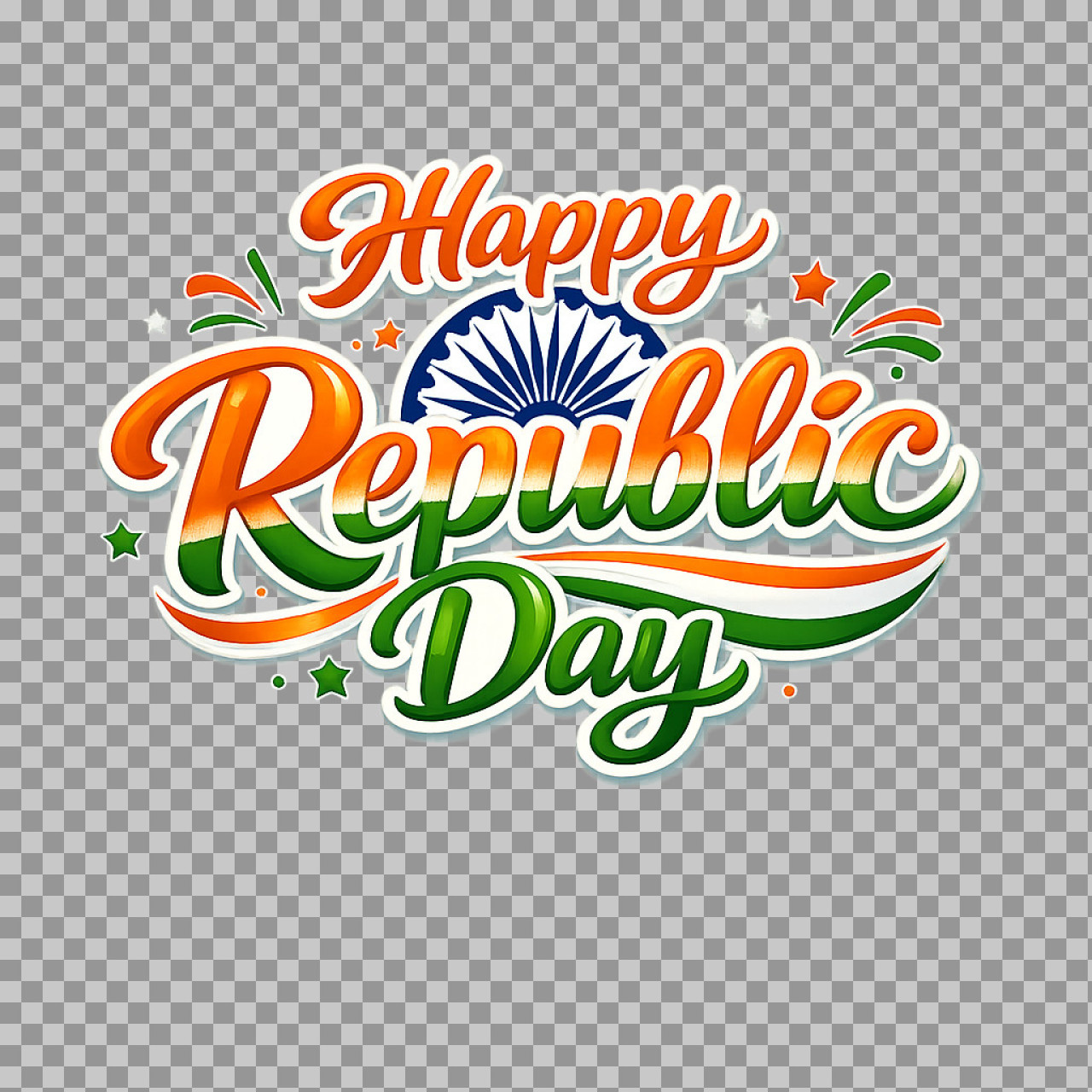 Happy Republic Day 3D Sticker PNG | Free Patriotic Clipart...
