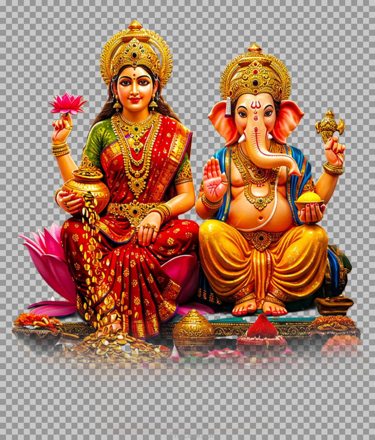 Lakshmi Ganesh PNG transparent image free...