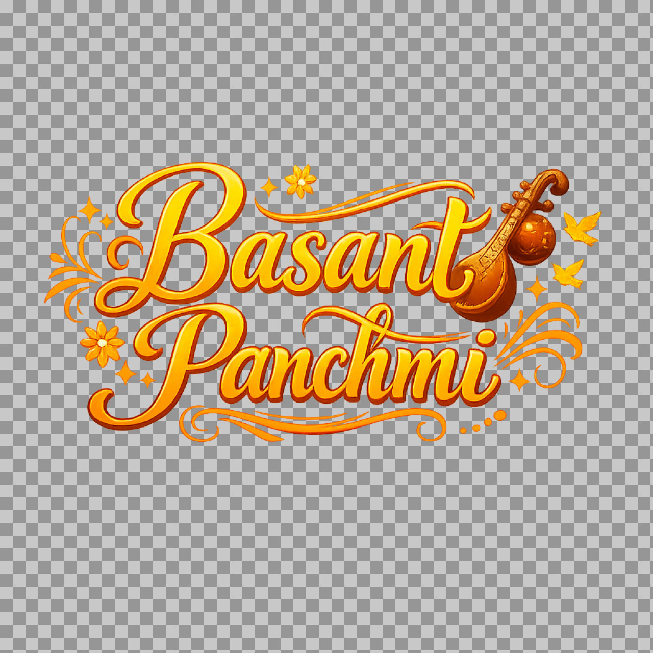 Elegant Basant Panchami Image | Golden Typography Greeting