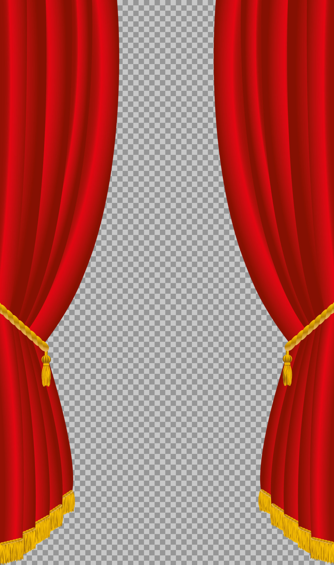 Red Stage Curtains PNG | Elegant Theatrical Backdrop