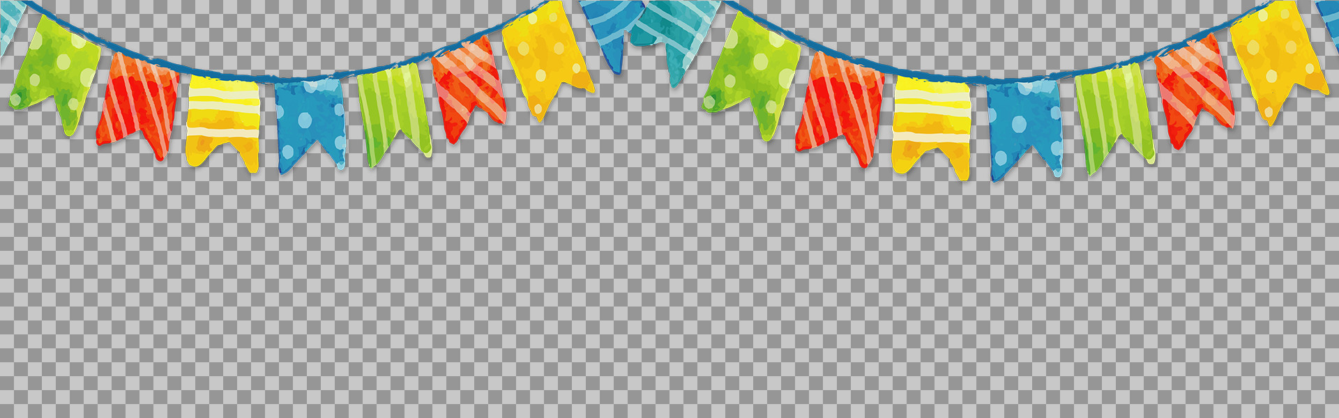 Watercolor Bunting Border PNG | Free Party Clipart...