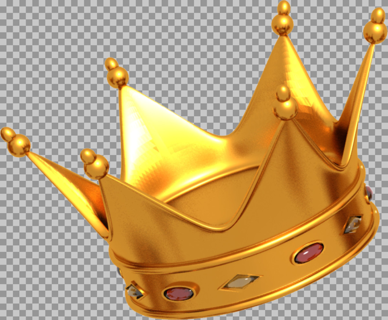 Jeweled Gold Crown PNG | Free 3D Royal Render...