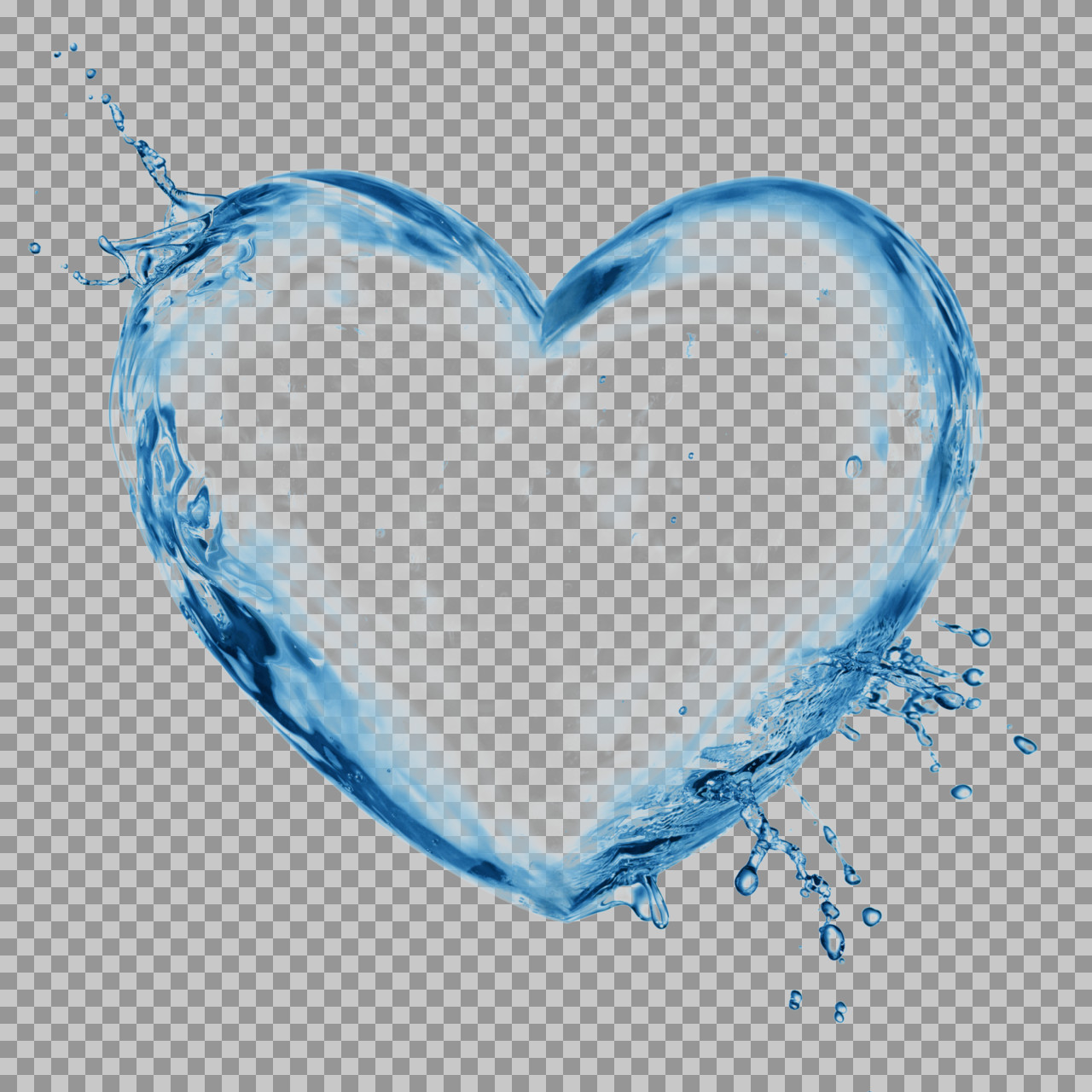 Water Heart Splash PNG | Free Transparent Download