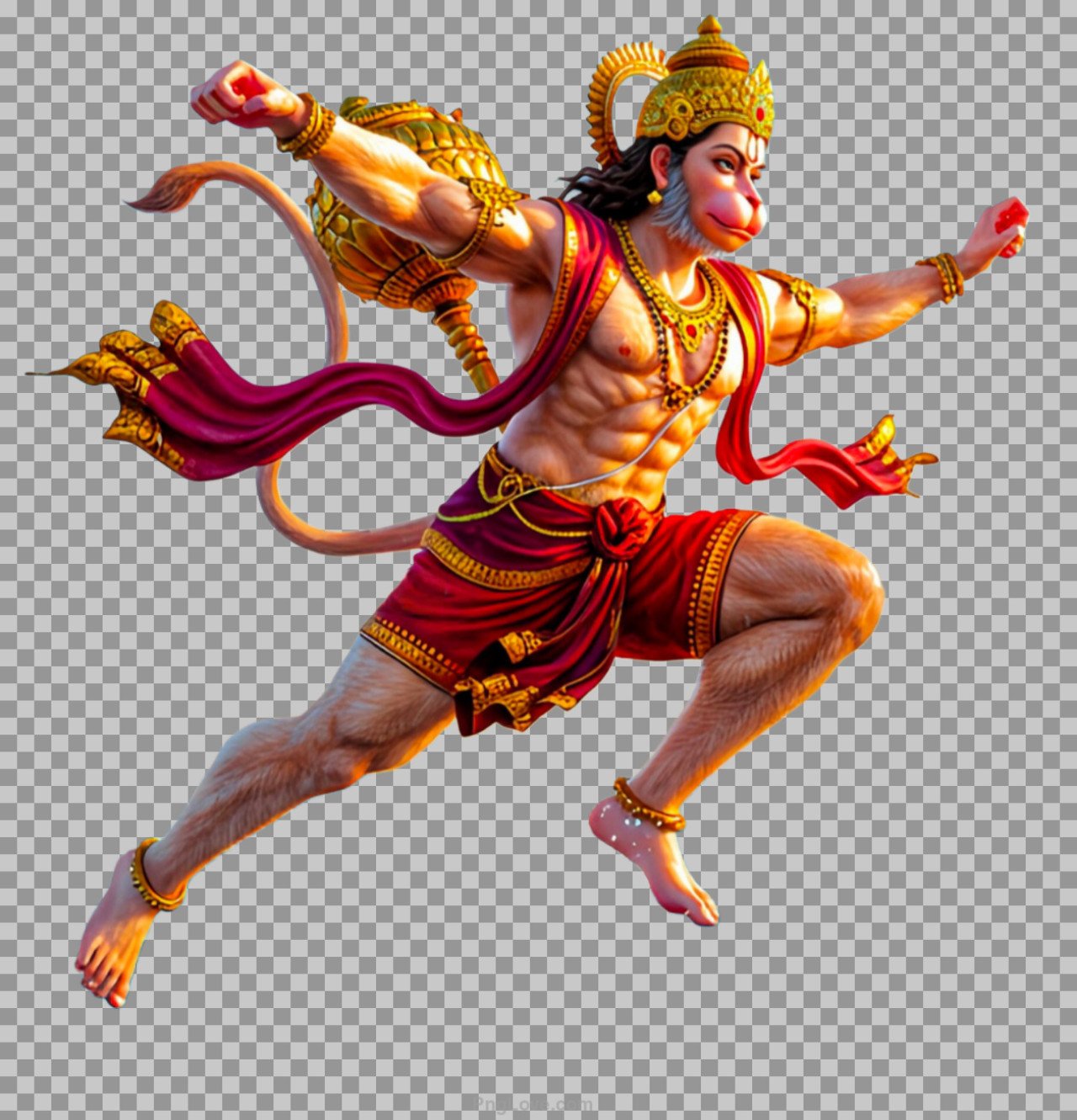 lord hanuman flying PNG image