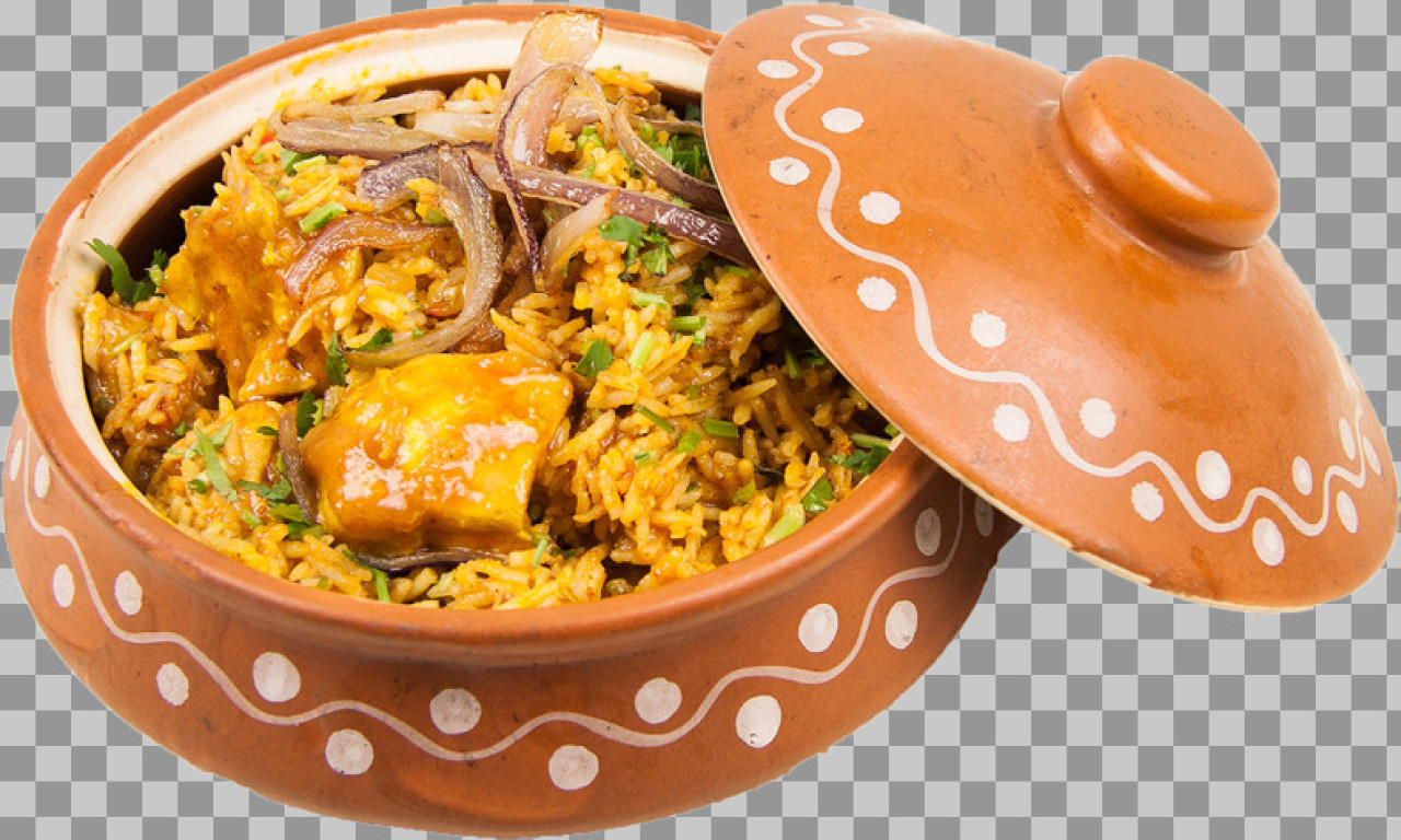 Authentic Paneer Biryani PNG | Indian Dish in Clay Handi...