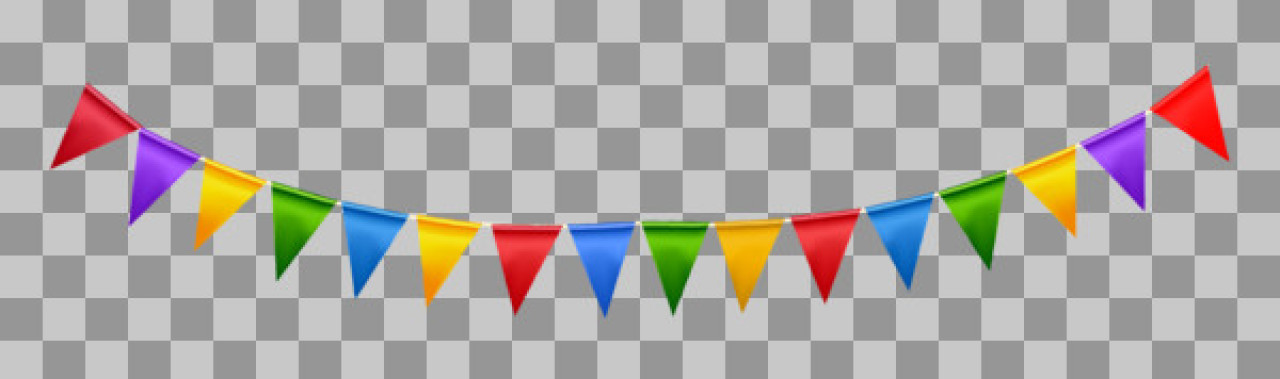 Colorful Party Bunting PNG | Festive Pennant Banner...