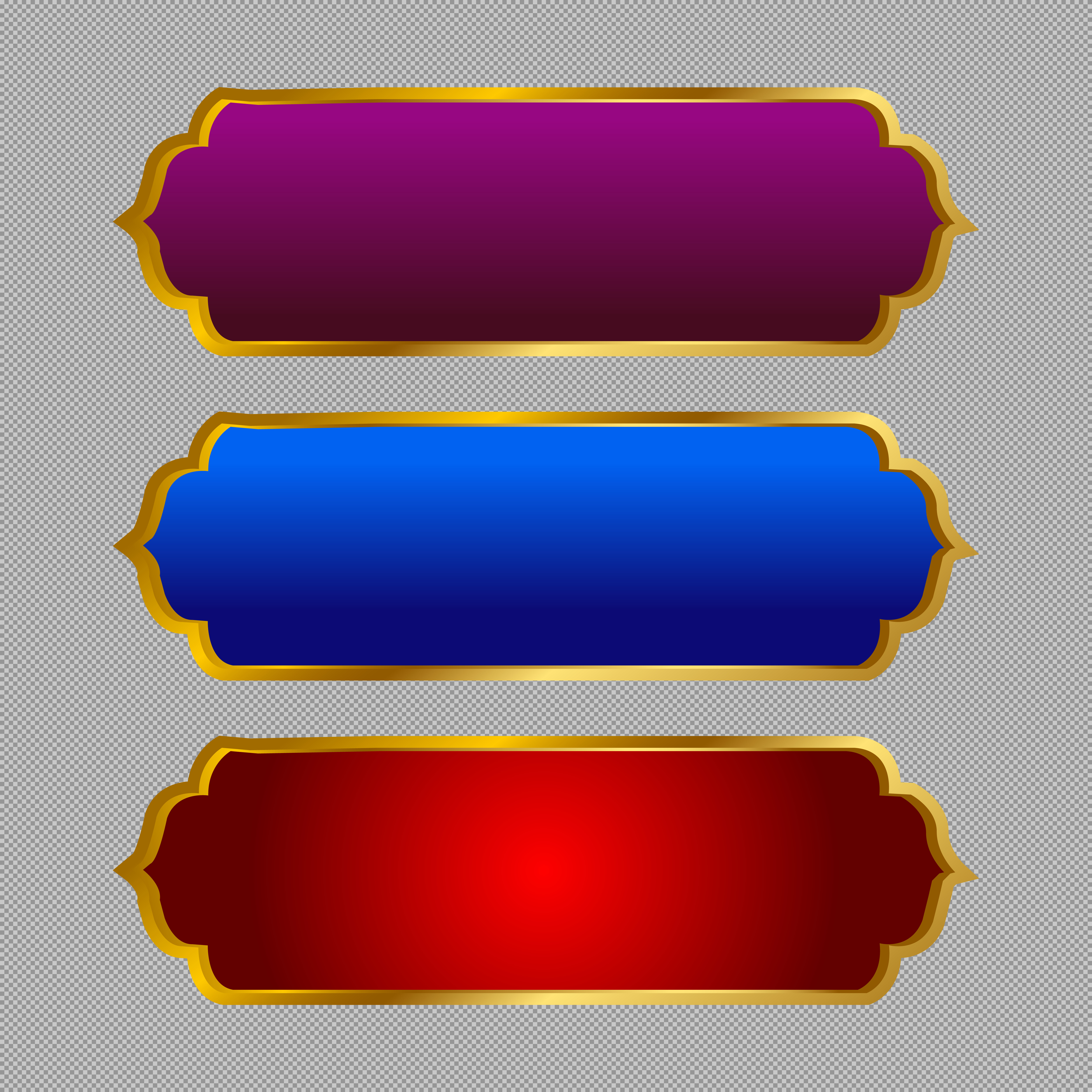 Islamic Gold Banners PNG Set | Free Luxury Frames...