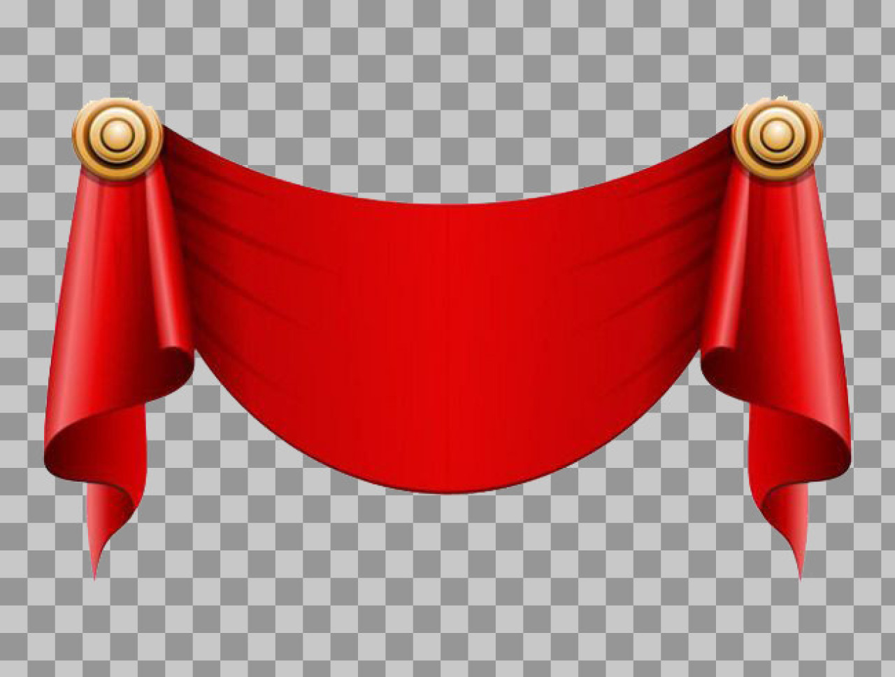 Elegant Red Swag Banner PNG | Free Transparent Drape Clipart
