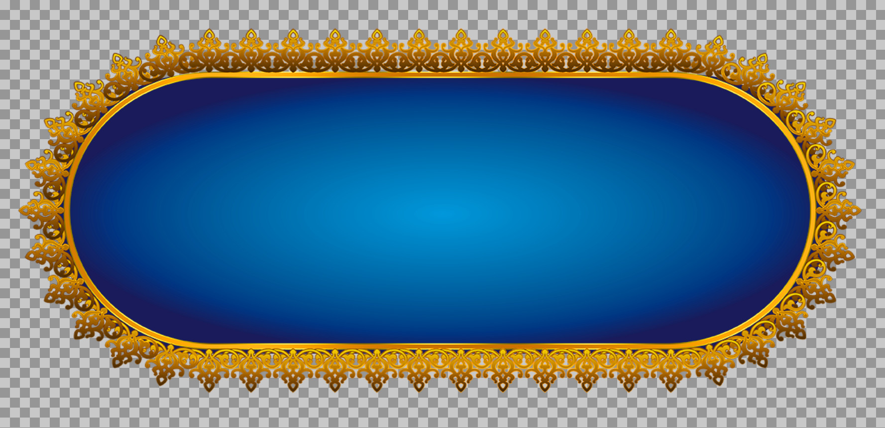 Ornate Gold and Blue Frame PNG | Free Elegant Plaque Clipart...