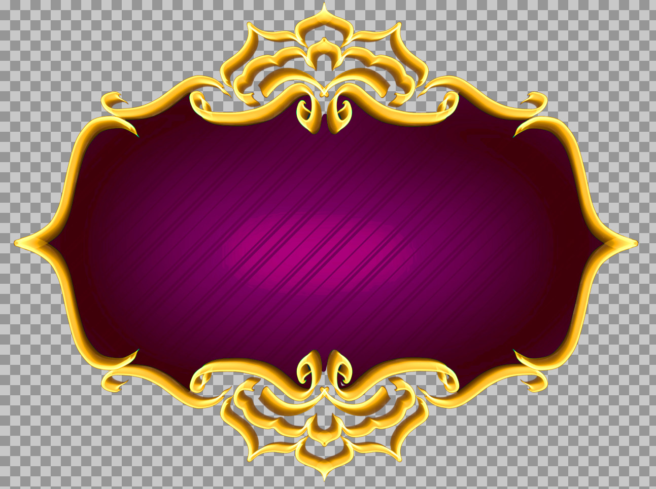 Ornate Gold and Magenta Frame PNG | Free Fantasy Plaque Clipart