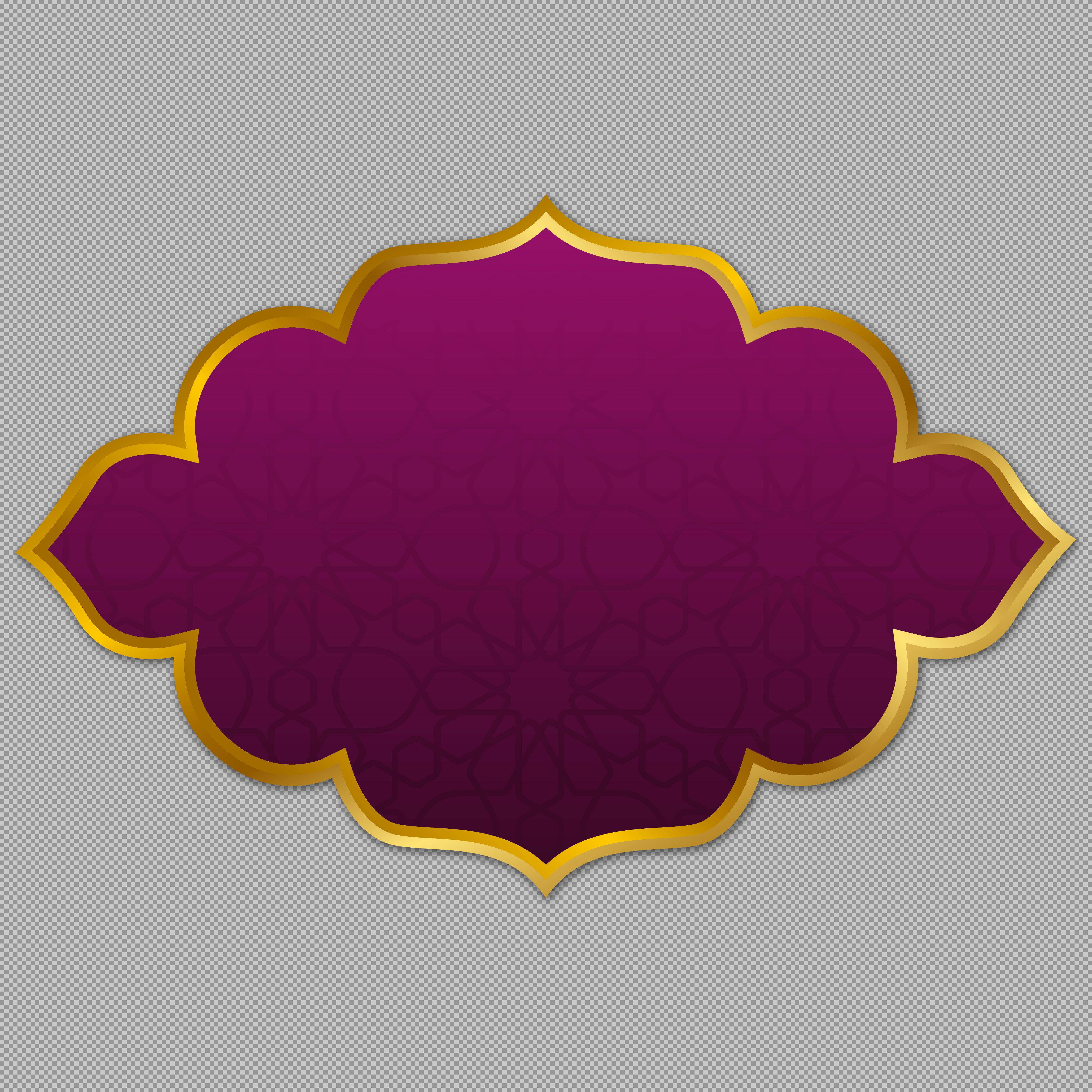 Luxurious Purple & Gold Islamic Frame | Arabic Border PNG...