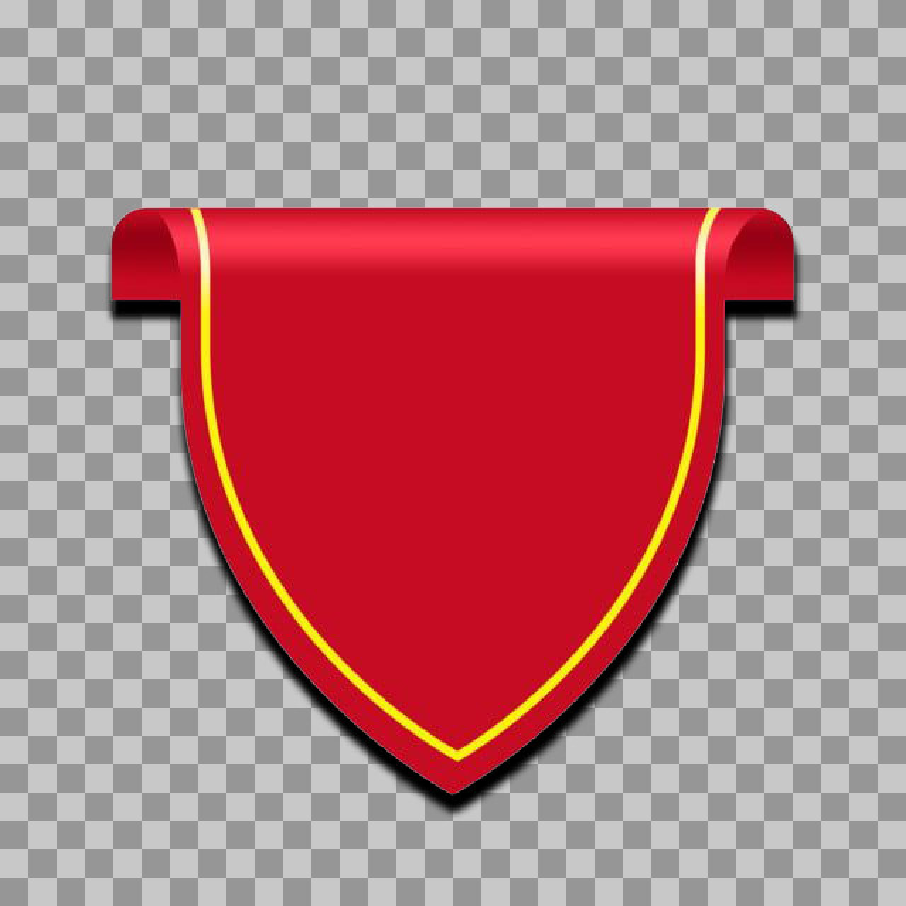 Red Shield Banner PNG | Blank Crest & Badge Graphic