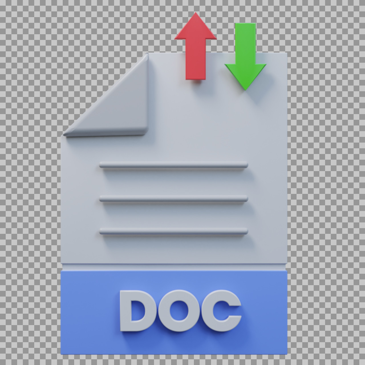 3D DOC File Icon PNG - Upload & Download Graphic