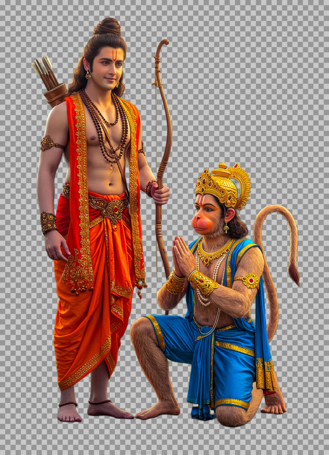 Lord Ram and Hanuman PNG image free