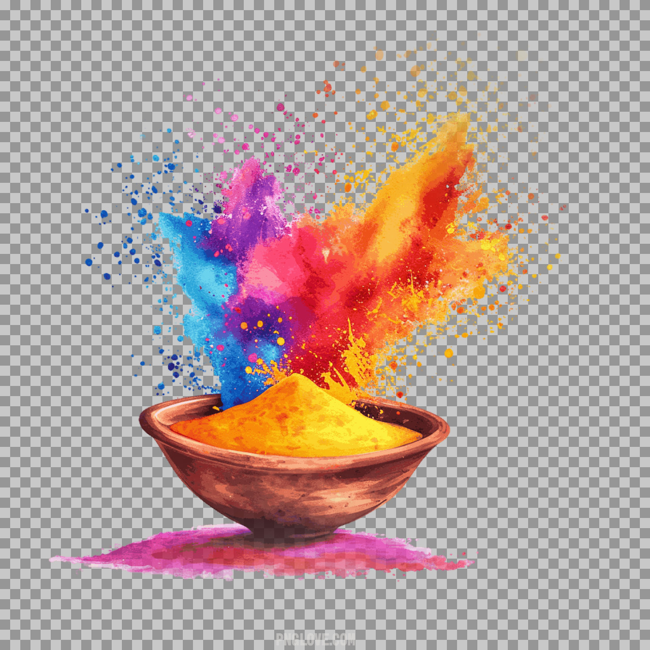 Vibrant Holi Color Explosion PNG | Festival of Colors Gulal Illustration...