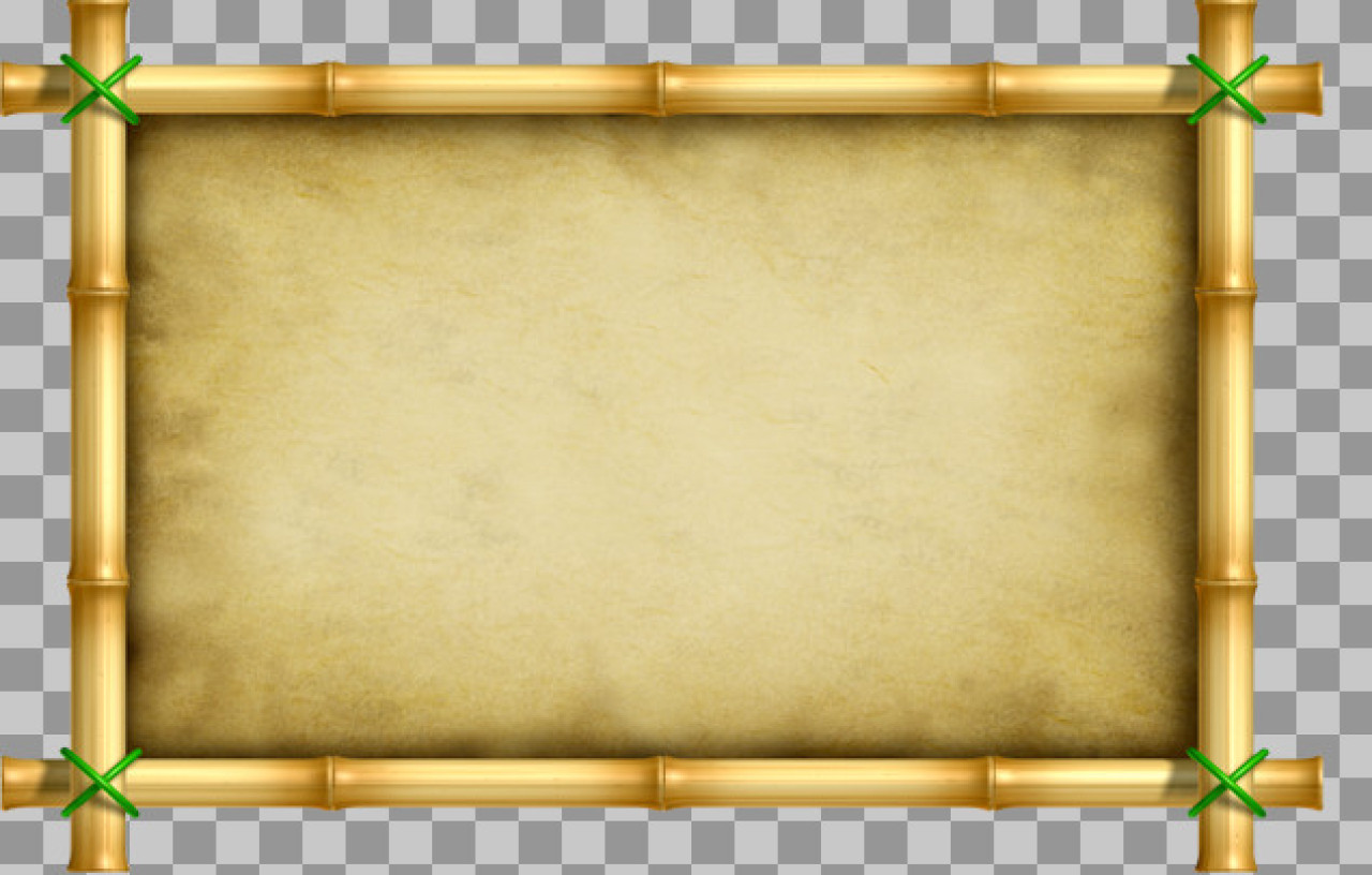Bamboo Frame PNG | Tropical Sign with Parchment Background