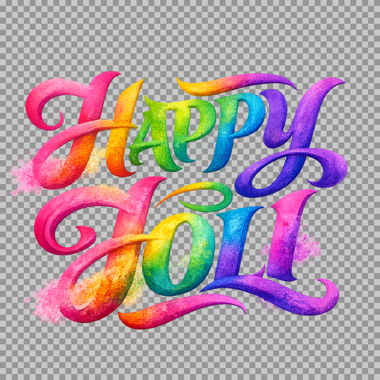 Happy Holi PNG | Colorful Holi Typography Transparent...