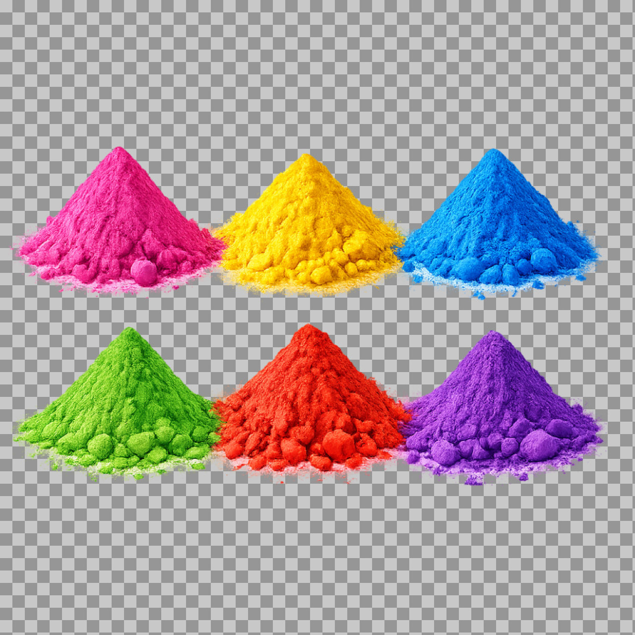Holi Color Powder PNG | Vibrant Gulal Piles Download