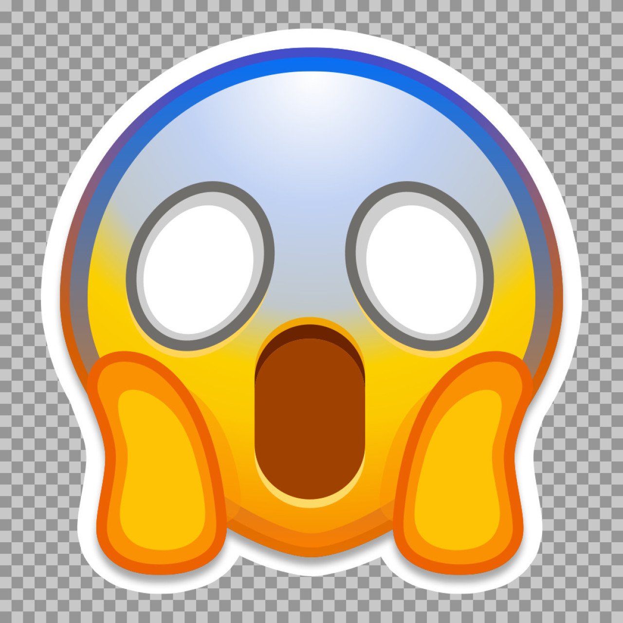 fear screaming emoji sticker PNG image downloa...