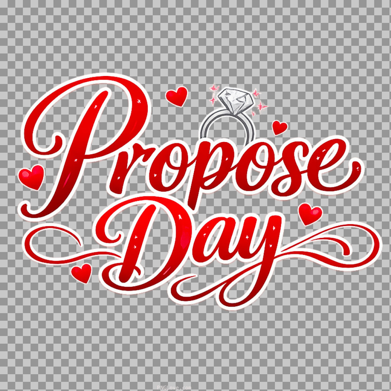 Propose Day PNG | Free Romantic Text Art with Ring Download