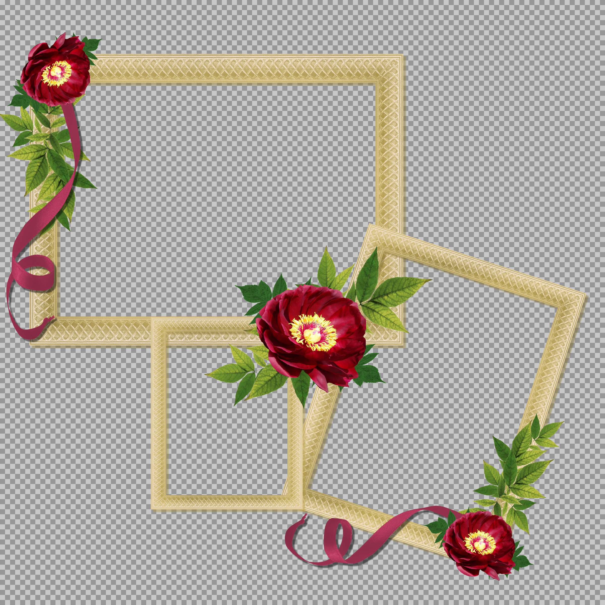 Floral Multi-Photo Collage Frame PNG | Free Download...