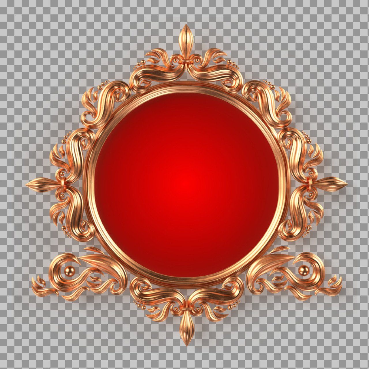 Luxury Gold and Red Frame PNG | Ornate Royal Crest