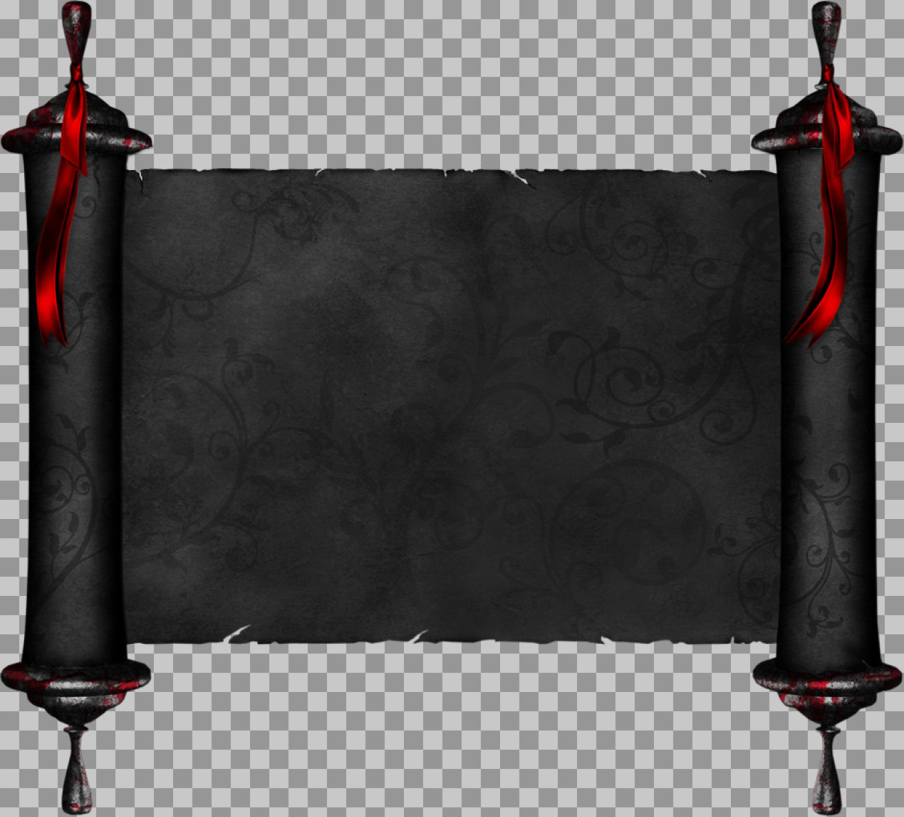 Free Gothic Black Scroll PNG | Dark Fantasy Banner