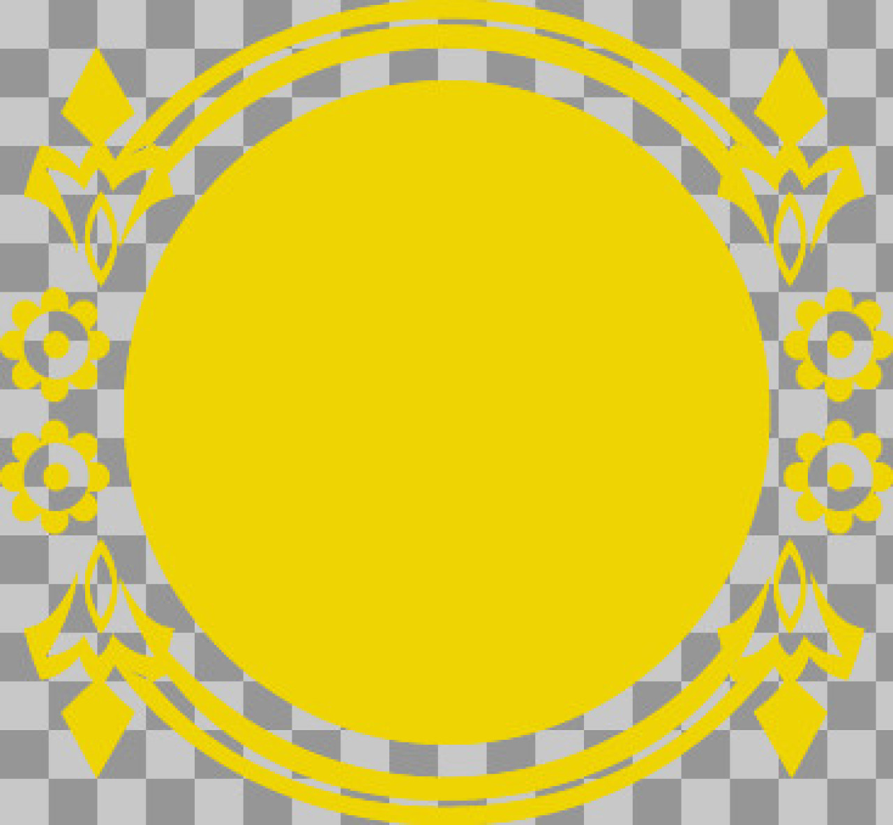 Free Yellow Ornamental Frame PNG | Decorative Circle Border