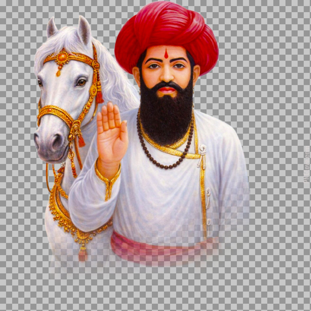 Sant Sevalal Maharaj PNG | HD Image with White Horse for Jayanti...