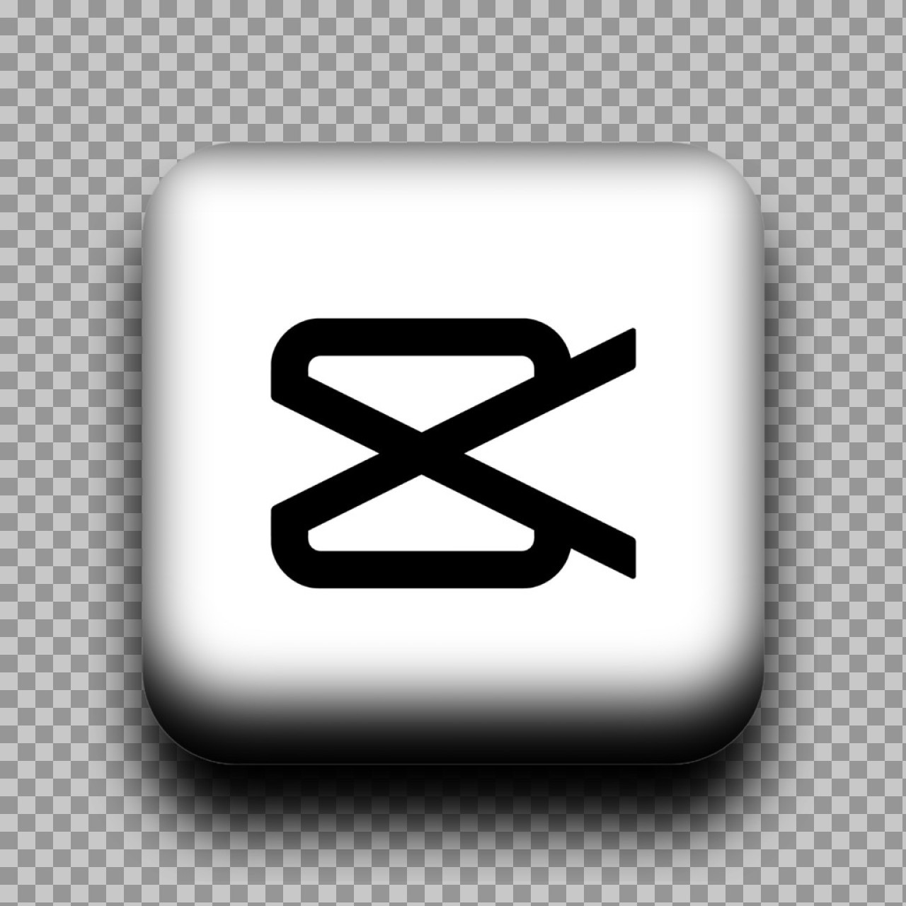 CapCut Logo PNG (White) | Free 3D Icon Download