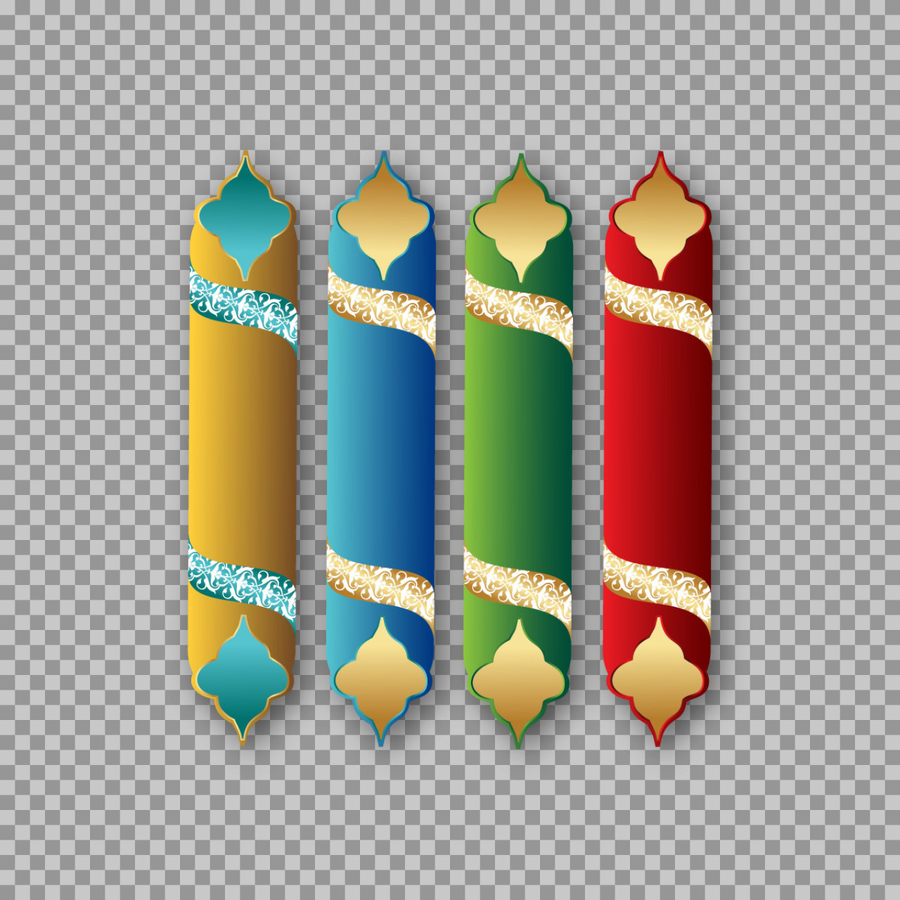 Islamic Banner Set PNG | Ornate Arabic Design Elements