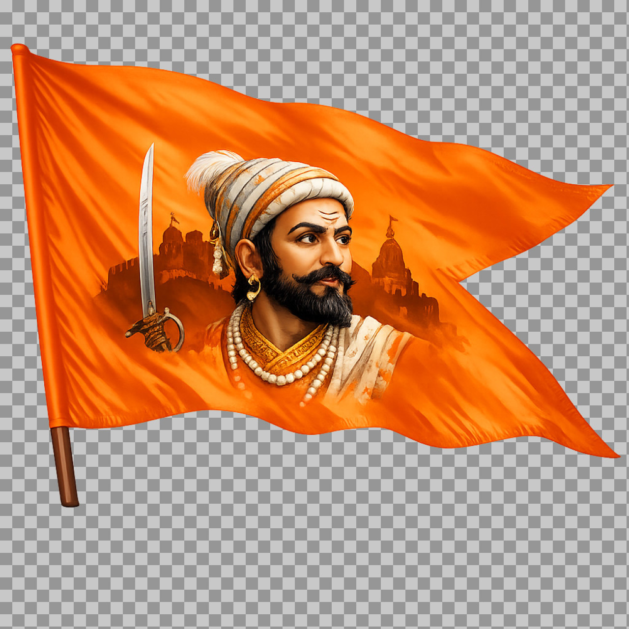 Chhatrapati Shivaji Maharaj Flag PNG | Bhagwa Dhwaj Image