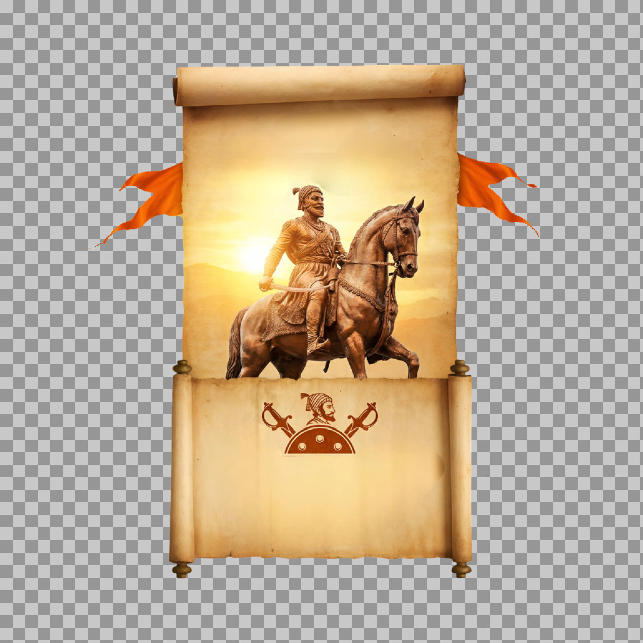 Shivaji Maharaj Scroll PNG | Invitation & Greeting Template...