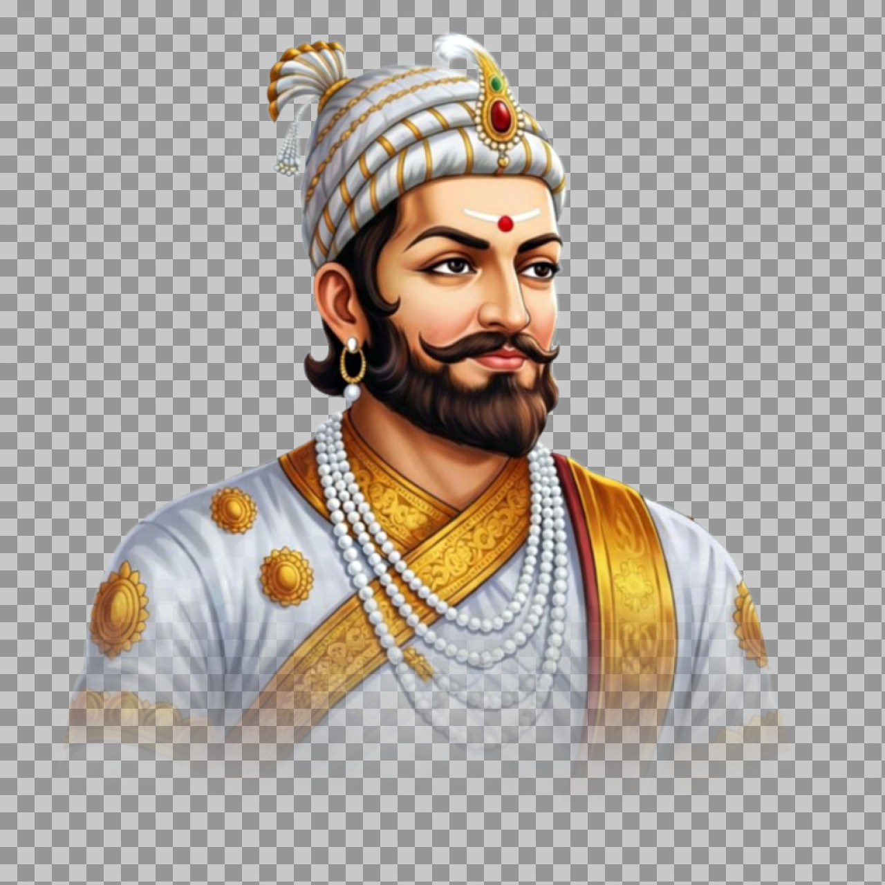 Chhatrapati Shivaji Maharaj PNG | Royal Portrait Illustration