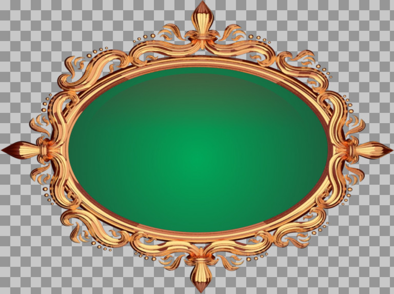 Ornate Gold Oval Frame PNG | Vintage Green & Gold Border...
