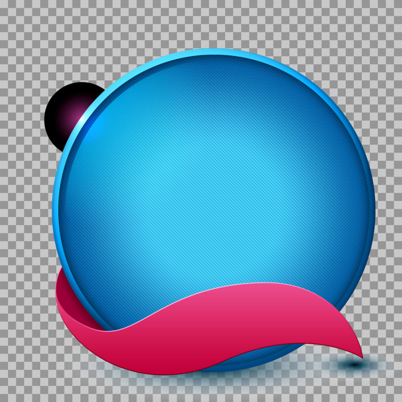 Blue Circle Badge with Ribbon PNG | Free Graphic Asset