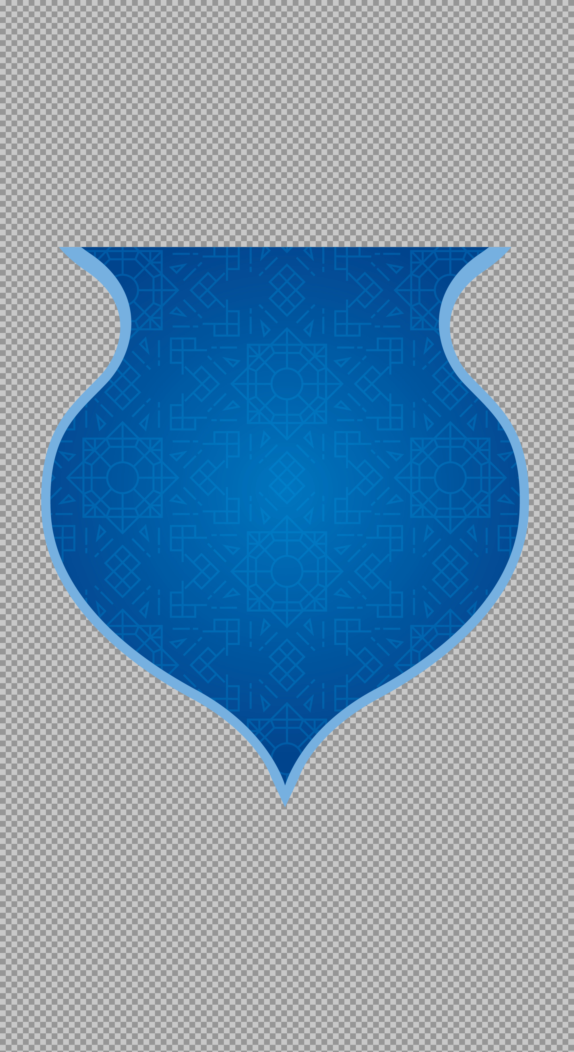 Blue Islamic Pattern Shield PNG | Geometric Crest & Emblem...