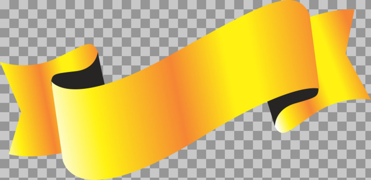 Waving Gold Ribbon Banner PNG | Transparent Background...