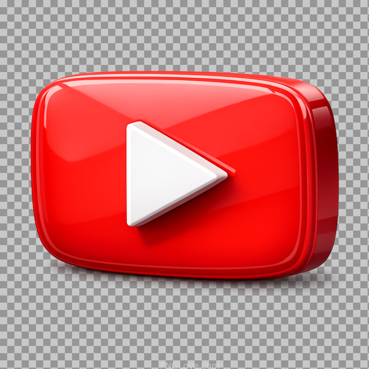 Free 3D YouTube Logo PNG | Glossy Play Button Icon